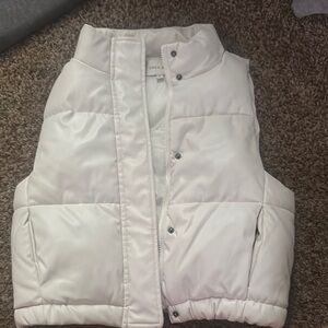 Buckle White Puffer Jacket Quilted Design High Collar